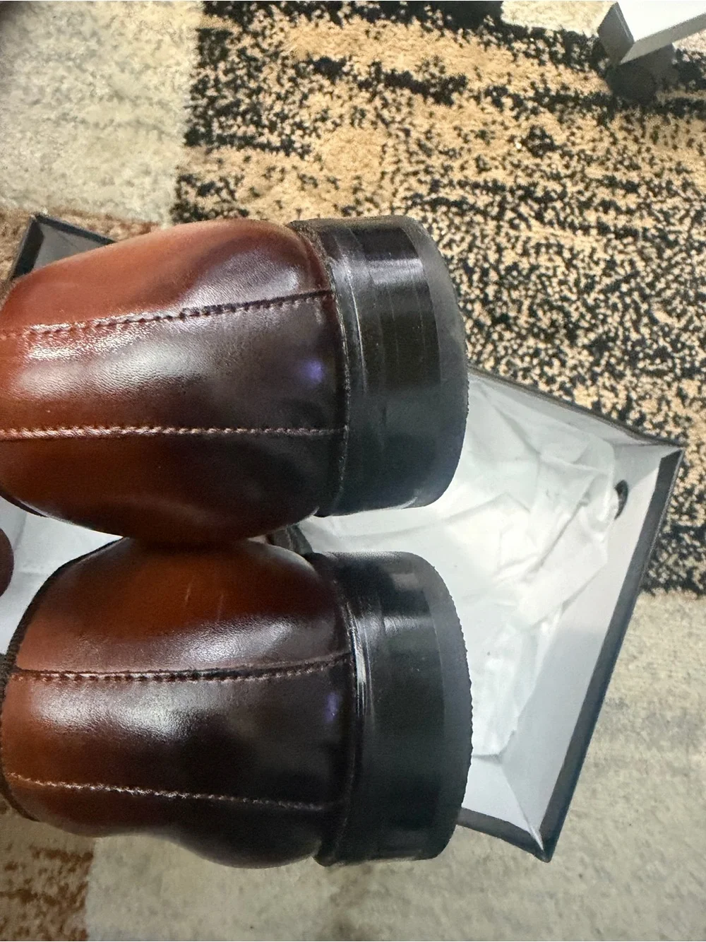 Men's Double Monk Strap Leather Loafers - Brown Size 42 (US 9)